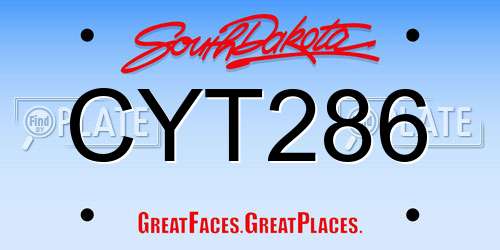 CYT286 South Dakota License Plate