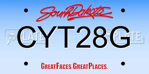 CYT28G South Dakota License Plate