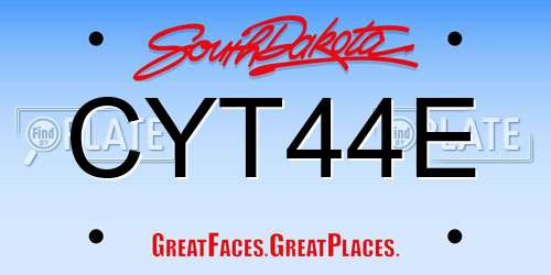 CYT44E South Dakota License Plate