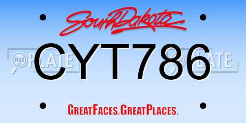CYT786 South Dakota License Plate