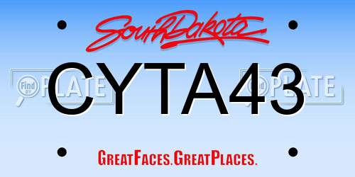 CYTA43 South Dakota License Plate