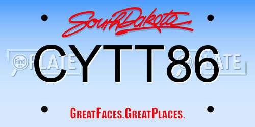 CYTT86 South Dakota License Plate