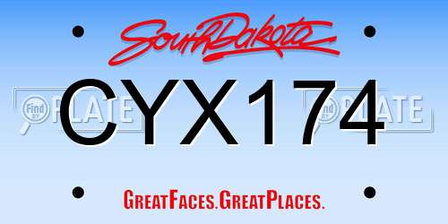 CYX174 South Dakota License Plate