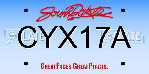 CYX17A South Dakota License Plate