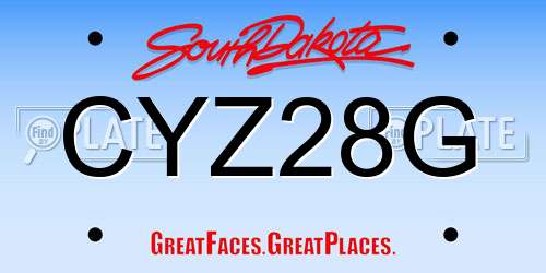 CYZ28G South Dakota License Plate