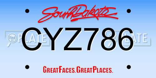 CYZ786 South Dakota License Plate