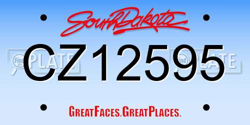 CZ12595 South Dakota License Plate
