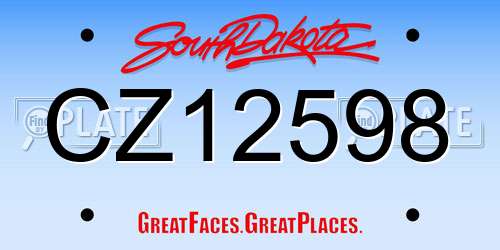 CZ12598 South Dakota License Plate