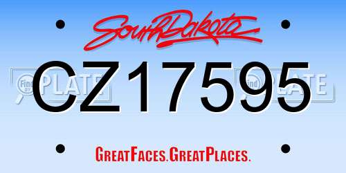 CZ17595 South Dakota License Plate