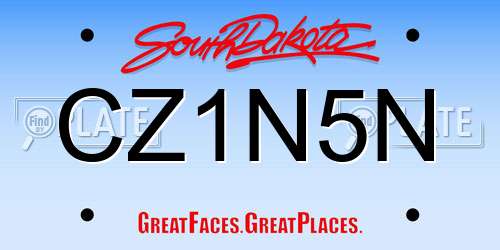 CZ1N5N South Dakota License Plate