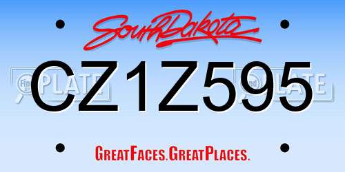 CZ1Z595 South Dakota License Plate