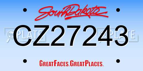 CZ27243 South Dakota License Plate