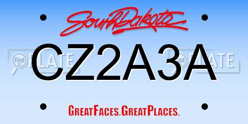 CZ2A3A South Dakota License Plate
