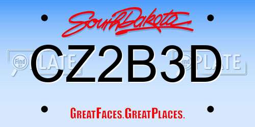 CZ2B3D South Dakota License Plate