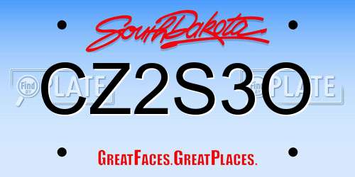CZ2S3O South Dakota License Plate