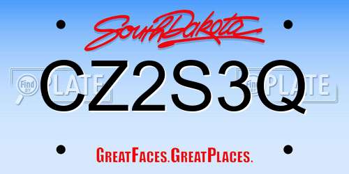 CZ2S3Q South Dakota License Plate