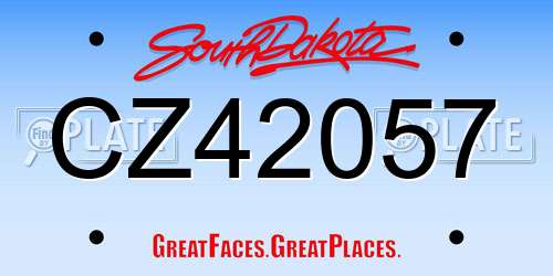 CZ42057 South Dakota License Plate