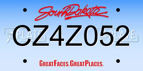 CZ4Z052 South Dakota License Plate