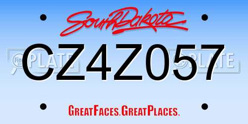 CZ4Z057 South Dakota License Plate