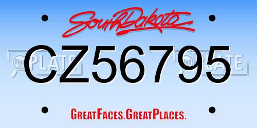 CZ56795 South Dakota License Plate