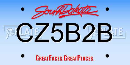 CZ5B2B South Dakota License Plate