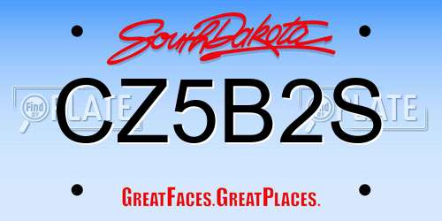 CZ5B2S South Dakota License Plate