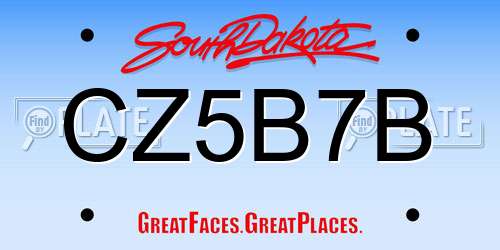 CZ5B7B South Dakota License Plate