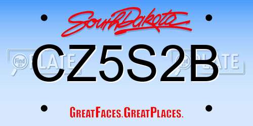 CZ5S2B South Dakota License Plate