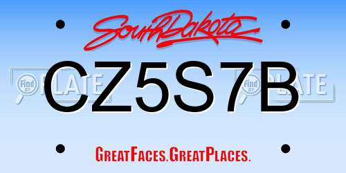 CZ5S7B South Dakota License Plate