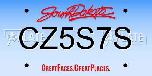 CZ5S7S South Dakota License Plate