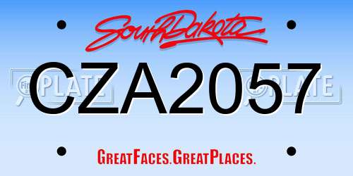CZA2057 South Dakota License Plate