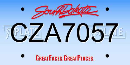 CZA7057 South Dakota License Plate