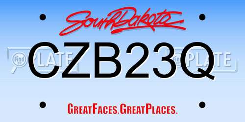 CZB23Q South Dakota License Plate