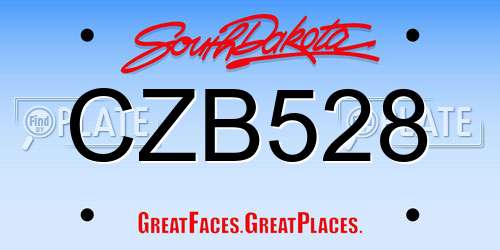 CZB528 South Dakota License Plate