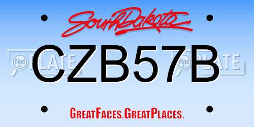 CZB57B South Dakota License Plate