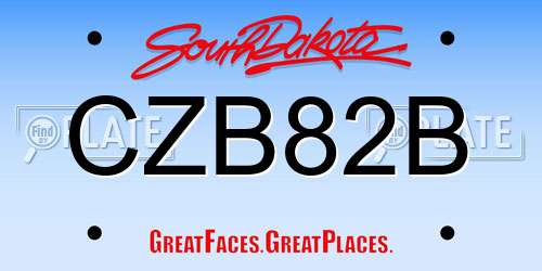 CZB82B South Dakota License Plate
