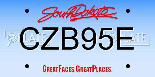 CZB95E South Dakota License Plate