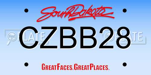 CZBB28 South Dakota License Plate