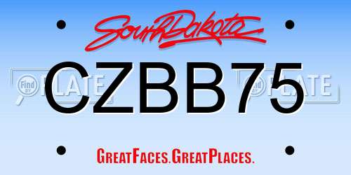 CZBB75 South Dakota License Plate