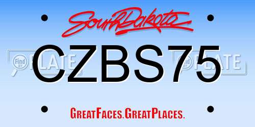 CZBS75 South Dakota License Plate