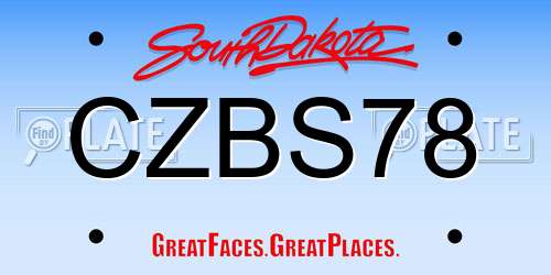 CZBS78 South Dakota License Plate