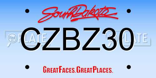 CZBZ30 South Dakota License Plate