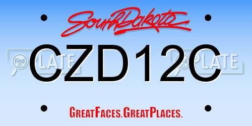 CZD12C South Dakota License Plate