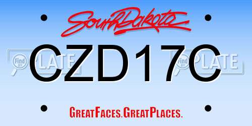 CZD17C South Dakota License Plate