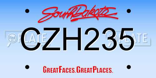CZH235 South Dakota License Plate