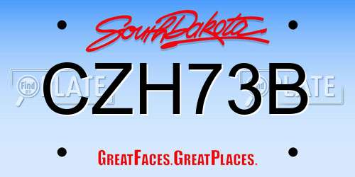CZH73B South Dakota License Plate