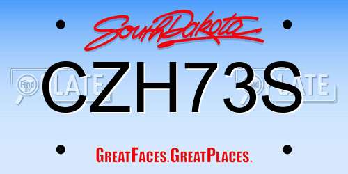 CZH73S South Dakota License Plate