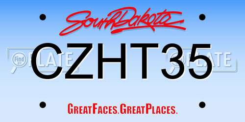 CZHT35 South Dakota License Plate