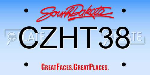 CZHT38 South Dakota License Plate