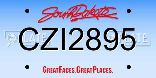 CZI2895 South Dakota License Plate